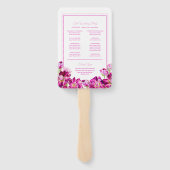 Stockbloemen roze waterverf trouwprogramma handwaaier (Achterkant)