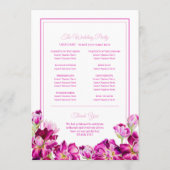 Stockbloemen roze waterverf trouwprogramma programmakaart (Achterkant)