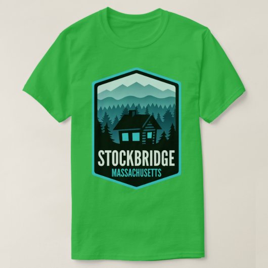 Stockbridge Massachusetts Mountain Cabin T-shirt (Design voorkant)