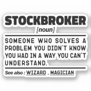 Stockbroker zelfstandig naamwoord investering expe sticker