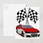 Stockcar Racing & Flags Briefkaart (Voorkant / Achterkant)