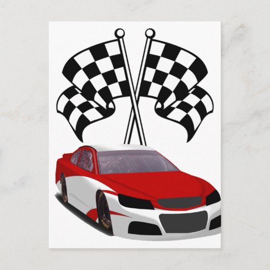 Stockcar Racing & Flags Briefkaart (Voorkant)