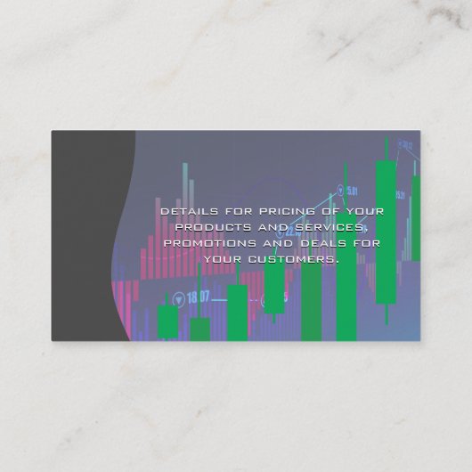 Stockgrafiek | Groene kandelaar Grafiek Visitekaartje (Achterkant)
