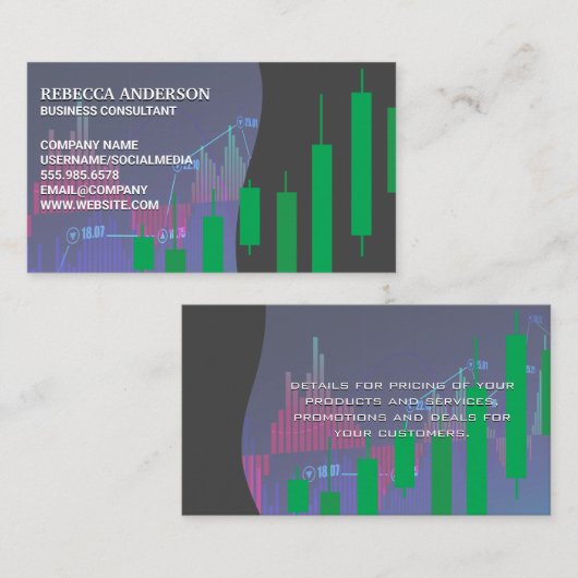 Stockgrafiek | Groene kandelaar Grafiek Visitekaartje (Voorkant / Achterkant)