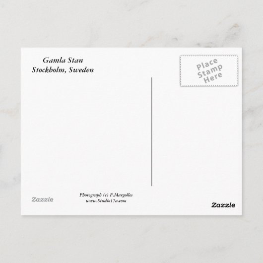 Stockholm Briefkaart (Achterkant)