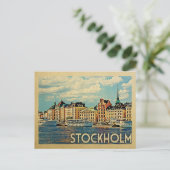 Stockholm Briefkaart Zweden Vintage Travel (Staand voorkant)