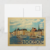Stockholm Briefkaart Zweden Vintage Travel (Voorkant / Achterkant)