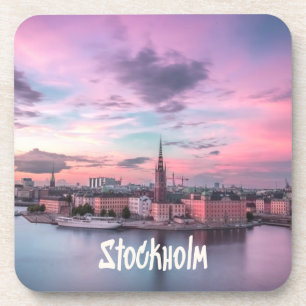 Stockholm Capital of Sweden Night Skyline Bier Onderzetter