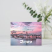 Stockholm Capital of Sweden Night Skyline Briefkaart (Staand voorkant)
