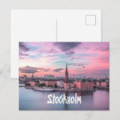 Stockholm Capital of Sweden Night Skyline Briefkaart (Voorkant / Achterkant)
