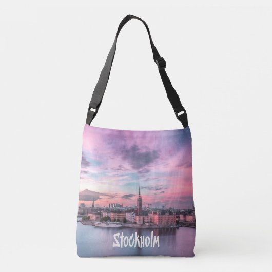 Stockholm Capital of Sweden Night Skyline Crossbody Tas (Achterkant)