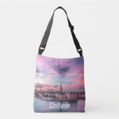 Stockholm Capital of Sweden Night Skyline Crossbody Tas (Voorkant)