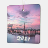 Stockholm Capital of Sweden Night Skyline Keramisch Ornament (Links)