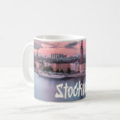 Stockholm Capital of Sweden Night Skyline Koffiemok (Voorkant links)
