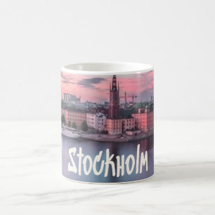 Stockholm Capital of Sweden Night Skyline Koffiemok