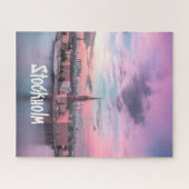 Stockholm Capital of Sweden Night Skyline Legpuzzel (Horizontaal)