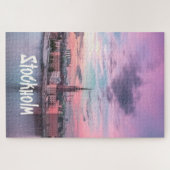 Stockholm Capital of Sweden Night Skyline Legpuzzel (Horizontaal)