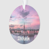Stockholm Capital of Sweden Night Skyline Ornament (voorkant)