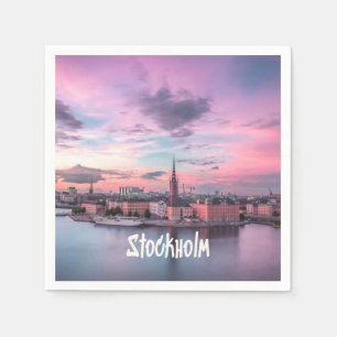 Stockholm Capital of Sweden Night Skyline Servet