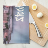 Stockholm Capital of Sweden Night Skyline Theedoek (Quarter Fold)