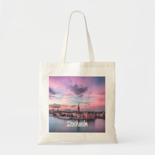 Stockholm Capital of Sweden Night Skyline Tote Bag (Voorkant)