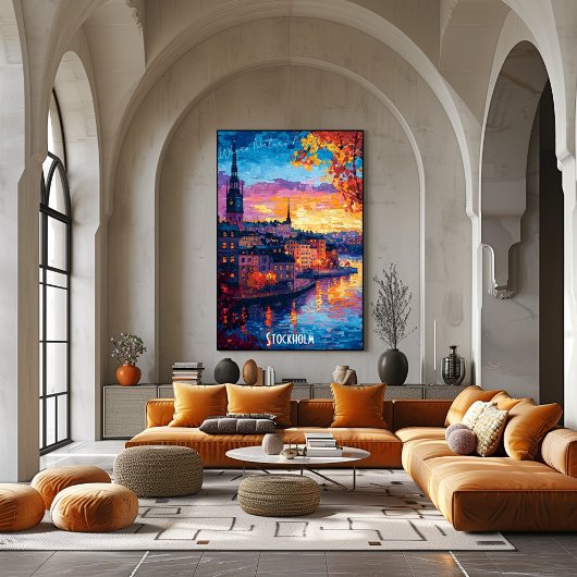 Stockholm City Skyline Poster - Zweedse stadskunst