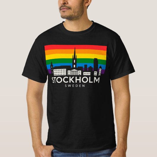 Stockholm City Sweden Rainbow Flag Kids | Swedish  T-shirt (Voorkant)