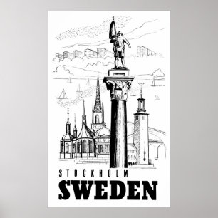 Stockholm, de hoofdstad van Zweden Poster