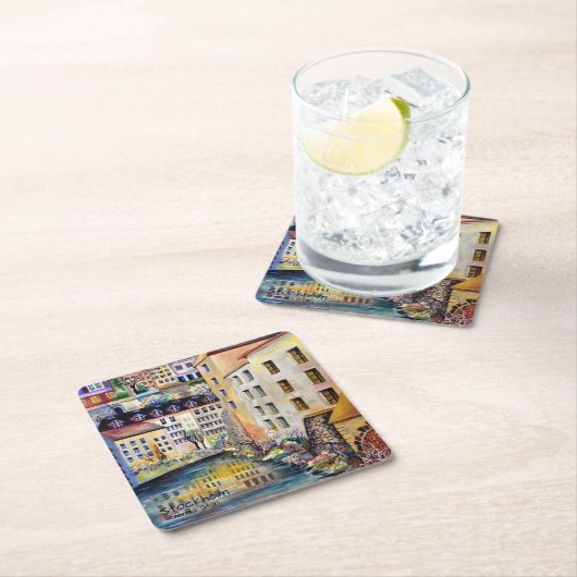 Stockholm Gamla Stan - Oude stad Kartonnen Onderzetters (Insitu)