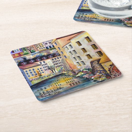 Stockholm Gamla Stan - Oude stad Kartonnen Onderzetters (Schuin)