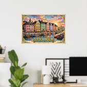 Stockholm Gamla Stan Reisposter Poster (Thuiskantoor)