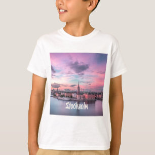 Stockholm Hoofdstad van Zweden Nacht Stadsgezicht T-shirt