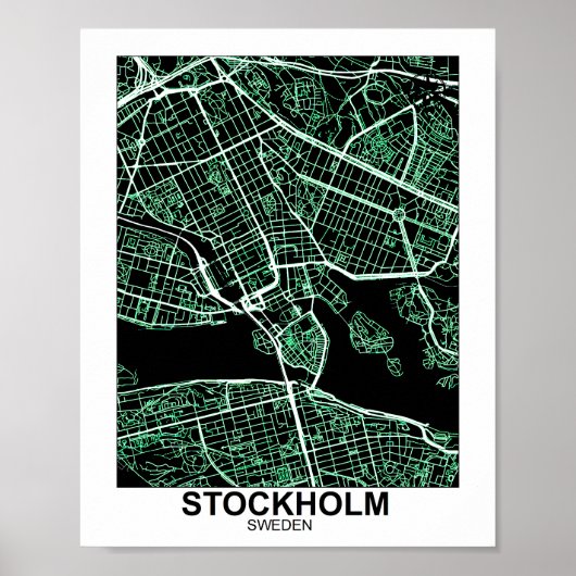 Stockholm Kaart Poster (Voorkant)