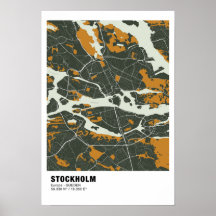 Stockholm Kaart Poster - Zweden Groene kaart