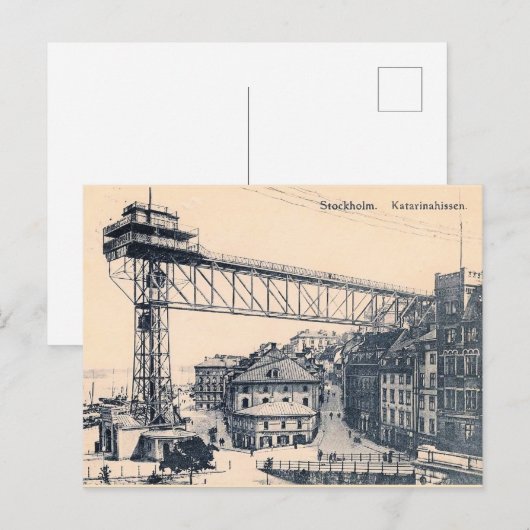 Stockholm, Katarinahissen elevator lift, 1919, Briefkaart (Voorkant / Achterkant)