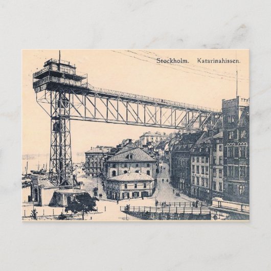 Stockholm, Katarinahissen elevator lift, 1919, Briefkaart (Voorkant)