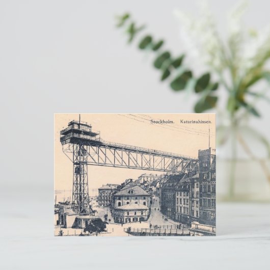 Stockholm, Katarinahissen elevator lift, 1919, Briefkaart (Staand voorkant)