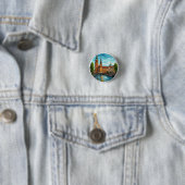 Stockholm Levendig Stadsgezicht Ronde Button 3,2 Cm (In situ)