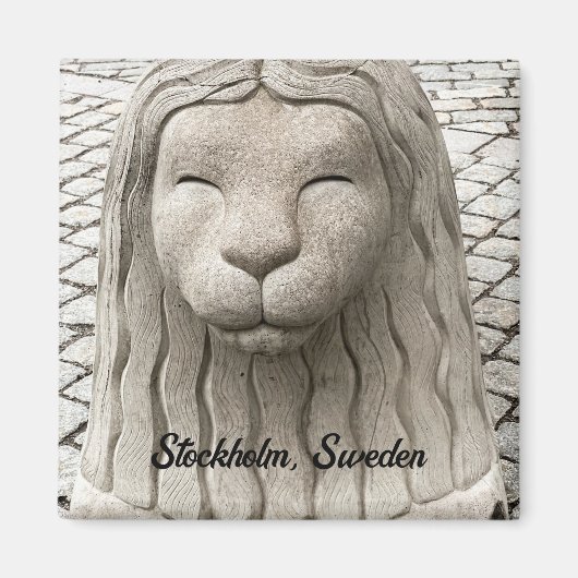 Stockholm Lion Statue Zweden Personaliseren Magneet (Voorkant)