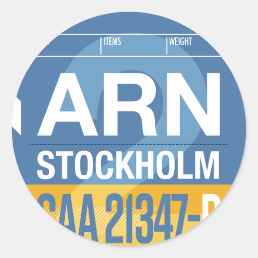 Stockholm - Reis Tagronde Sticker (Voorkant)