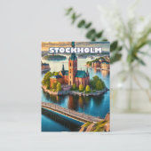 Stockholm, Scandinavische parel Briefkaart (Staand voorkant)