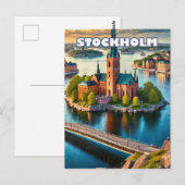 Stockholm, Scandinavische parel Briefkaart (Voorkant / Achterkant)