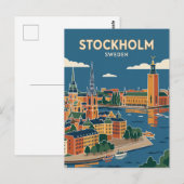 Stockholm Silhouet Zweden Briefkaart (Voorkant / Achterkant)