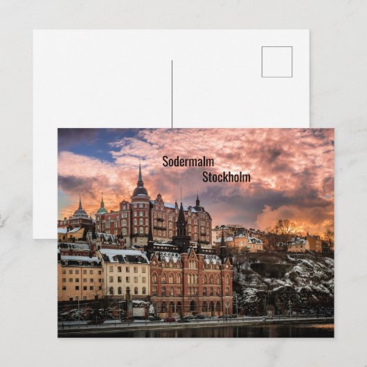 Stockholm, Sodermalm-eiland Briefkaart (Voorkant / Achterkant)