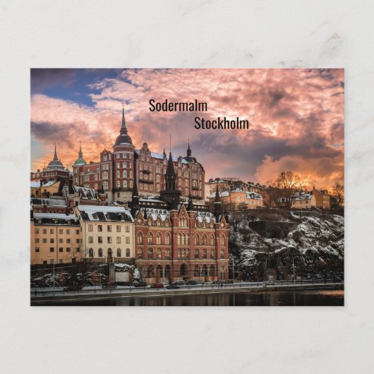 Stockholm, Sodermalm-eiland Briefkaart (Voorkant)