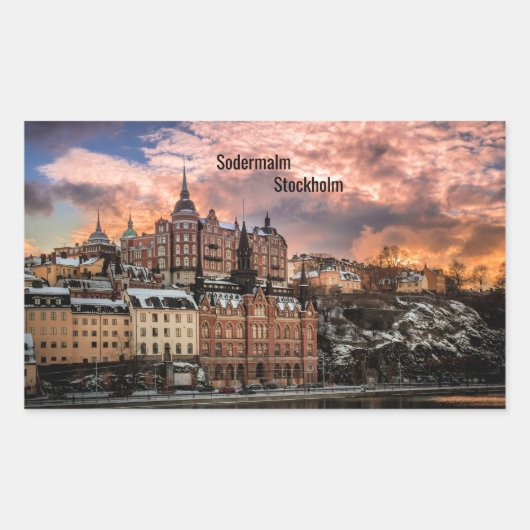 Stockholm, Sodermalm Rechthoekige Sticker (Voorkant)