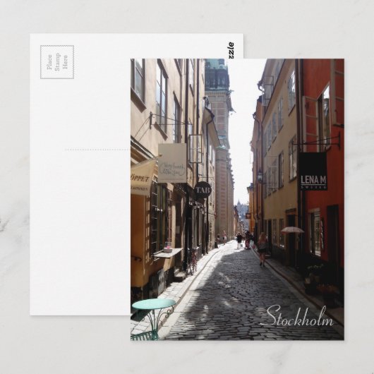 Stockholm-straat Briefkaart (Voorkant / Achterkant)