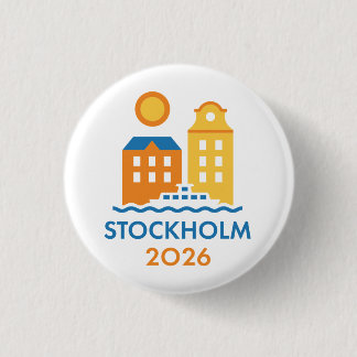 Stockholm Sweden 2026 International Convention Pin Ronde Button 3,2 Cm