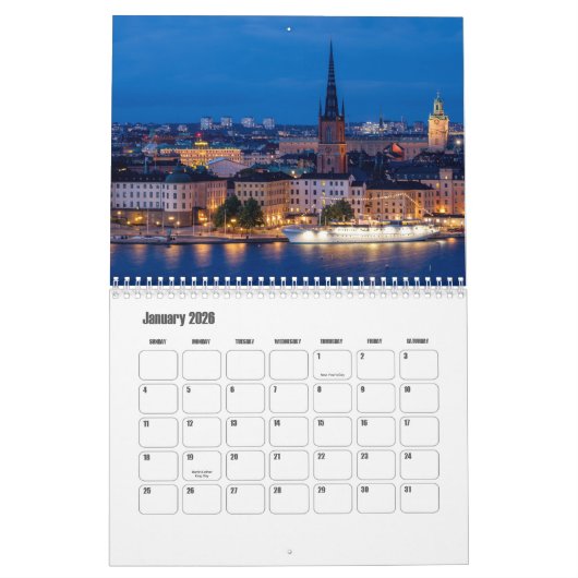 Stockholm-Sweden Calendar Kalender (Jan 2026)