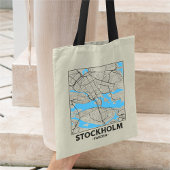 Stockholm, Sweden City Map Tote Bag